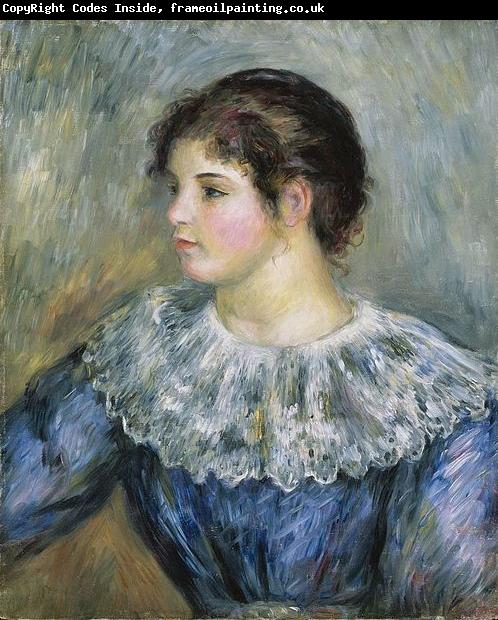 Pierre Auguste Renoir Bust Portrait of a Young Woman